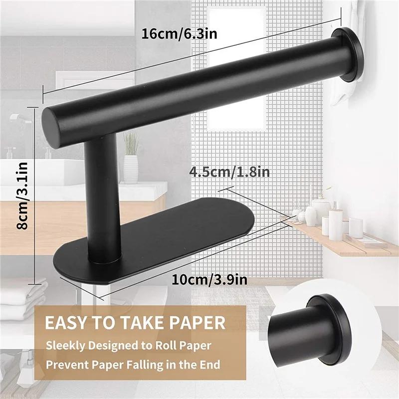 304 Stainless Steel Toilet Paper Holder Wall Mount No Punching Tissue Towel Roll Dispenser for Bathroom Kitchen Accessories