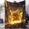 Pokemon Pikachu & Eevee Flannel Blanket Hot Anime Soft Warm Throw Sofa Bed Couch Cover Nap Cape Shawl Camping Fans Kids Gift