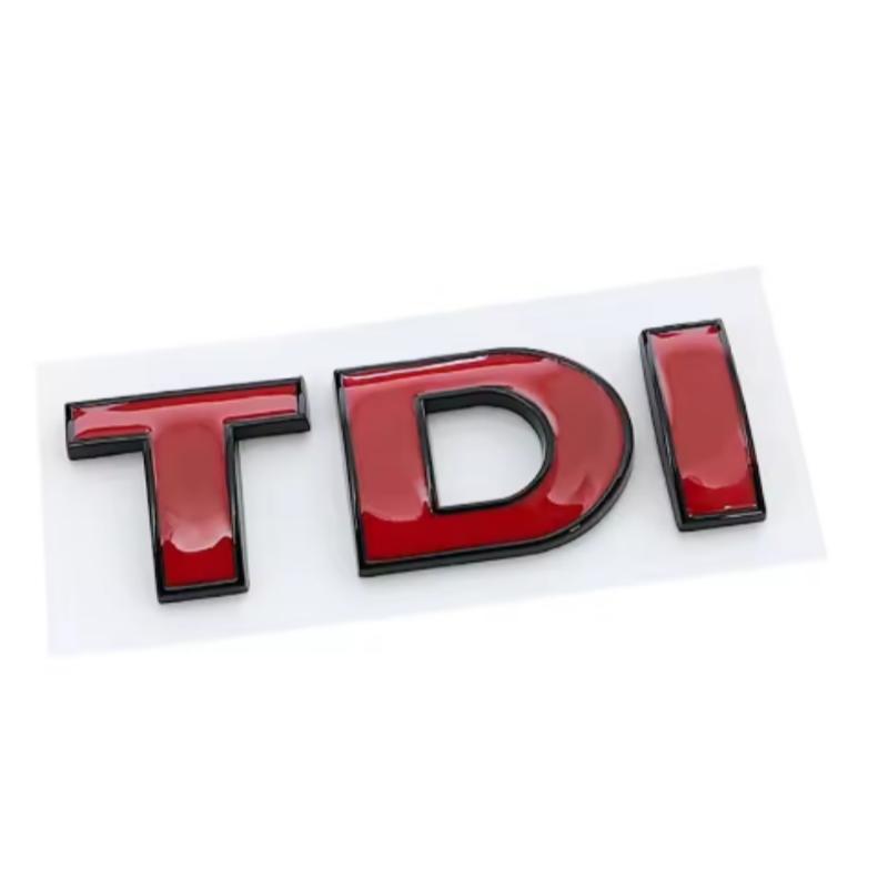 3D ABS Black Logo TDI Emblem Letters Car Rear Trunk Badge Sticker for VW Volkswagen Polo Golf 4 5 6 7 Touran Passat AccessoriesJD6