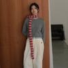 Niche Striped Thin Long Woolen Scarf Female Millennium Hot Girl Style Concave Shape Soft Scarf