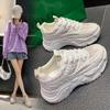 Fashion 2024 Autumn New Solid Color Thick-Soled Dad Shoes Women's Casual Women's Trendy Fashionable and Versatile Sports Shoes