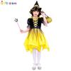Magical Halloween Witch Cosplay Dress For Girls Featuring Irregular Hem And Polyester Fabric