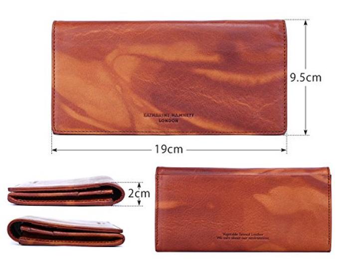 Длинный кошелек Katharine Hamnett London FLUID, 490-59203, Темно-коричневый, Изготовлен из премиальной итальянской кожи растительного дубления