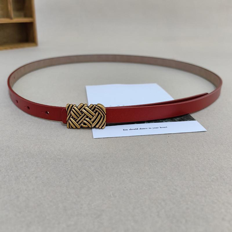 Womens Leather Belt With Classic Silver Buckle For Daily Office Gift Attire