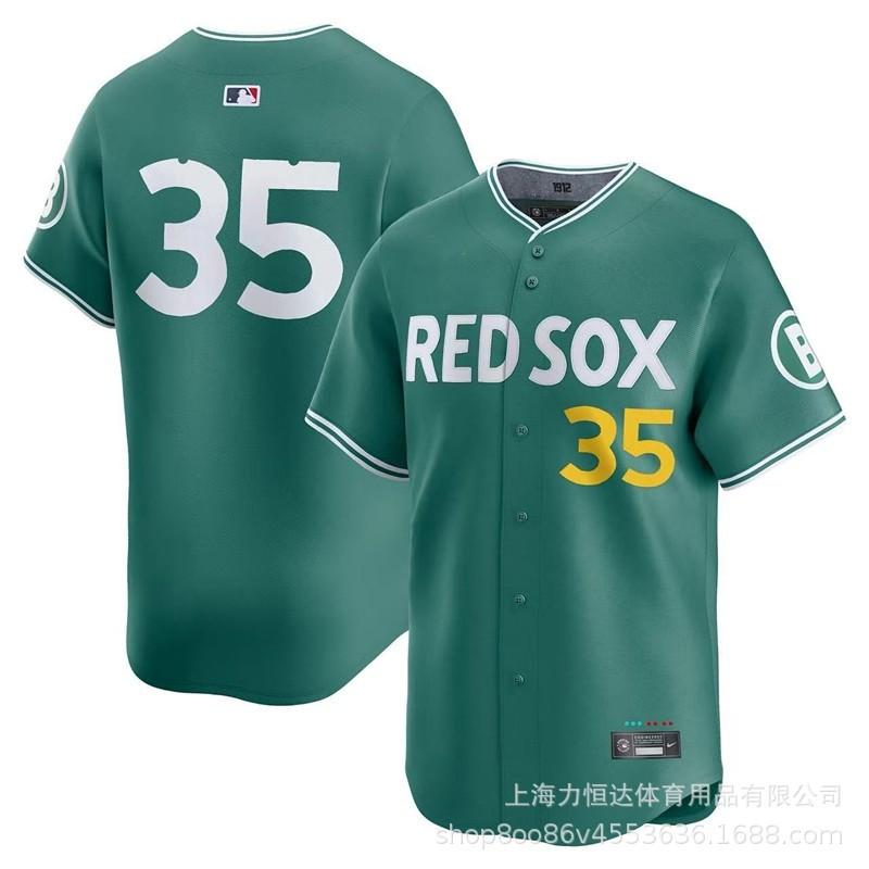 Mens Boston Red Sox MLB Baseball Jersey Short Sleeve Embroidered 11 16 34 Team Sports Top