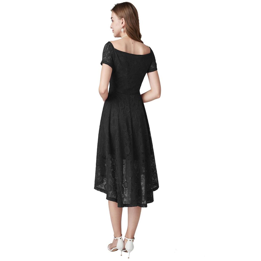 Женское вечернее платье миди, кружевное платье с вырезом в форме сердца, высокие и низкие подолы, ретро-платья, бальное платье для выпускного вечера, свадебные наряды подружки невесты