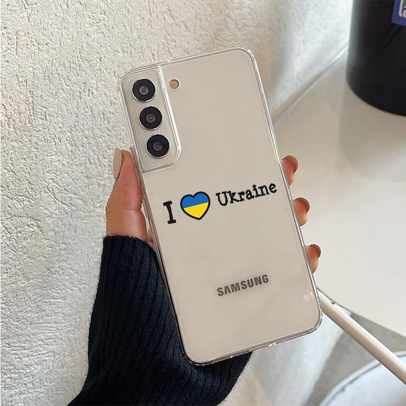 Прозрачный чехол с флагом Украины для Samsung Galaxy S22 S20 FE S21 S10 S9 Plus Note 20 Ultra 10 Lite, прозрачный чехол для телефона