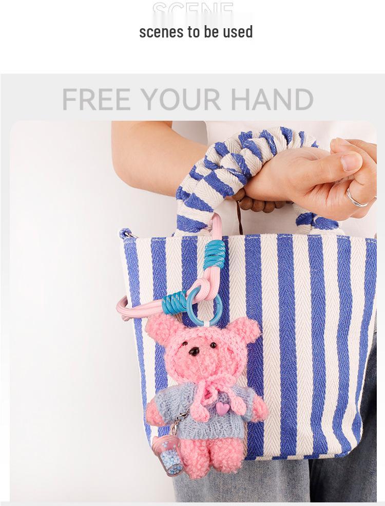 Adorable Puppy Plush Pendant Keychain - Cute Bag Charm for Couples