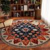 Living Room Circular Carpet Vintage Sofa Coffee Table Mat Bedroom Study Floor Mat Household Dirt Resistant