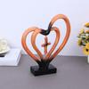 Modern Hearts Cross Sculpture Minimalist Christian Standing Decor Entwined Hearts Cross Tabletop
