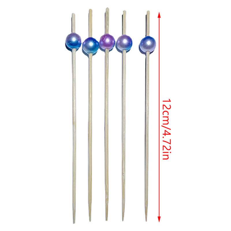 100 шт. Декоративные палочки для коктейлей, жемчужные бамбуковые палочки для еды, шпажки для закусок на день рождения, свадьбу, вечеринку