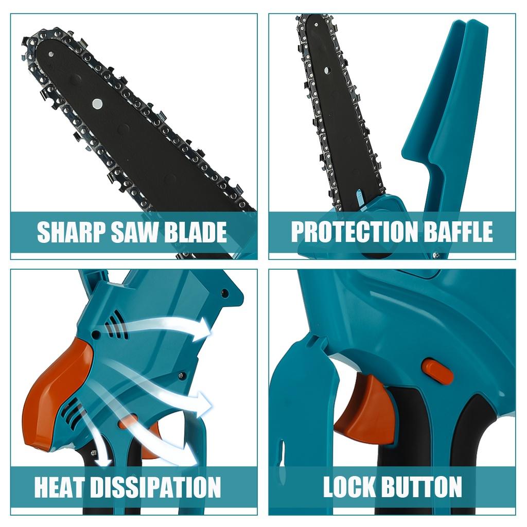 98VF 6-дюймовая беспроводная электрическая цепная пила, мини-ручная обрезка, мини-электрическая пила, деревообрабатывающий инструмент для обрезки сада
