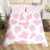Strawberry Cow Three-Piece Quilt Cover 3D Digital Printing Bedding Set Bed Cover
