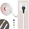 1M PVC Flexible Cable Raceway, Self-Adhesive Wall Cord Cover, Extension Cord Concealer, Wire Hider and Protector Management
