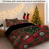 Comforter 3Pcs Checkered Christmas Coreless Duvet Set With Multiple Sizes For Bedrooms Dormitories Soft And Comfortable Machine Washable