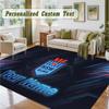 Crystal Velvet Square Rug Custom NameNSW Blues Pattern Non Slip Home Floor Decor Rug