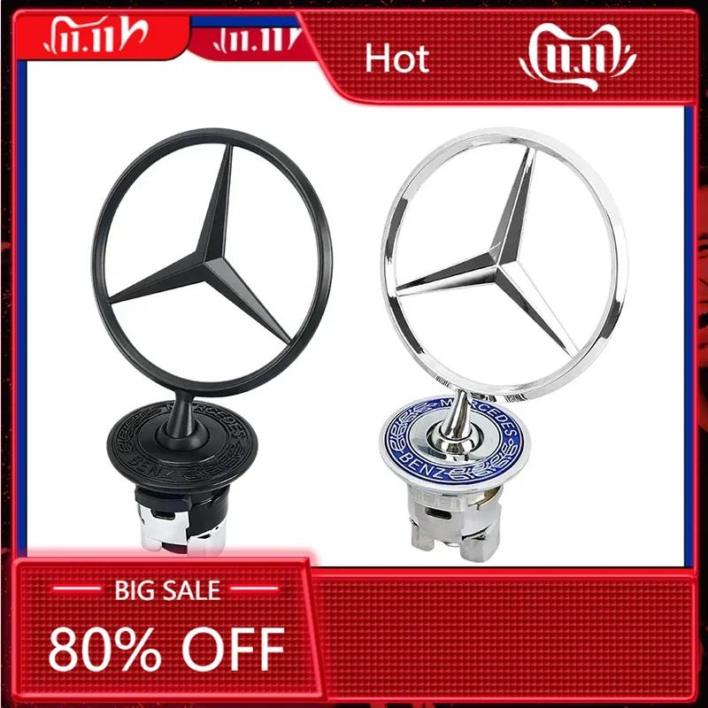 WROIR1 New For Mercedes Benz Car Engine Hood Emblem Front Bonnet Chrome Mark Accessories For Mercedes Benz W202 W203 W204 W208 W210 W22