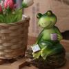 Resin Garden Frog Statue Cute Animal Sculpture Garden Decoration Frog Ornament  Home