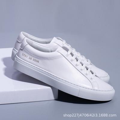 Универсальные базовые маленькие белые туфли новая женская обувь кожа спортивная повседневная плоская подошва весна