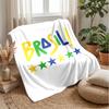 Brazil national football team Theme blanket Soft Flannel Blanket Plush Throw Blanket Cozy Sofa Bed Blanket for Home Decor