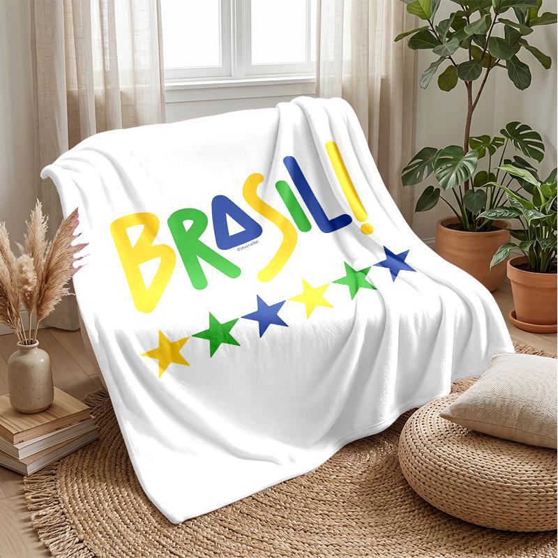 Brazil national football team Theme blanket Soft Flannel Blanket Plush Throw Blanket Cozy Sofa Bed Blanket for Home Decor
