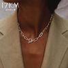 Trendy Gold Thick Chain Necklace for Women Fashion Mixed Linked Circle Necklaces Minimalist Choker Necklace Party Jewelry