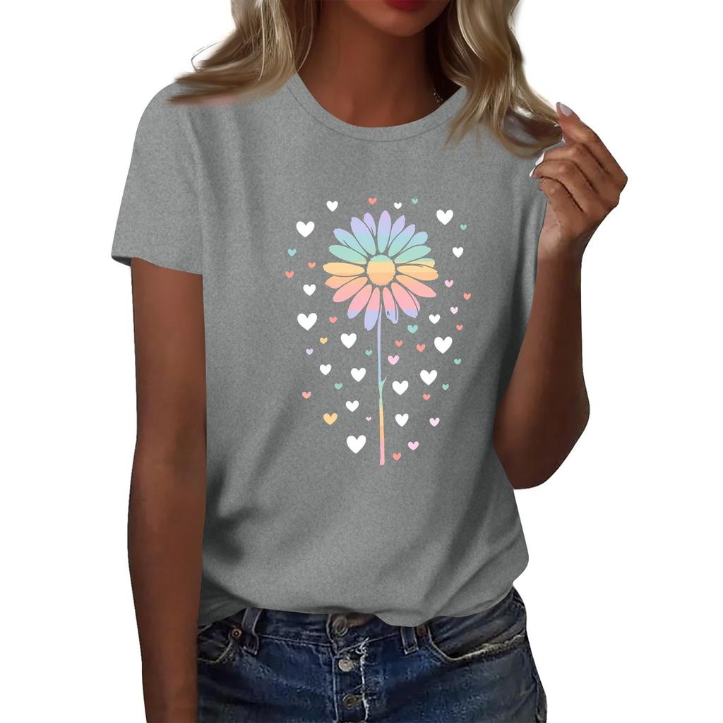 Женская мода повседневная футболка с круглым вырезом и короткими рукавами, топ, футболка, топ