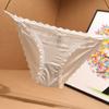Ice Silk Seamless Sexy Thin Belt Panties with Low Waist Lace Women’s Panties