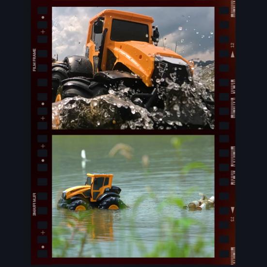 Remote Control Amphibious Off-road Car 4WD Kids Electric 2.4GHz RC Stunt Truck Rechargeable Toddlers All-terrain Crawler Vehicle Toy