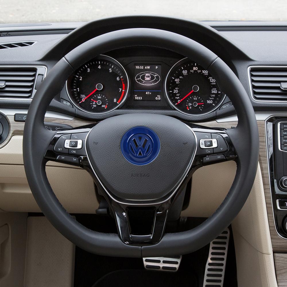 DIG1 Black/Red Car ABS Plastic Steering Wheel Logo Circle Trim Sticker For VW Golf Polo Jetta Mk6 Tiguan Passat GTI Auto Accessories