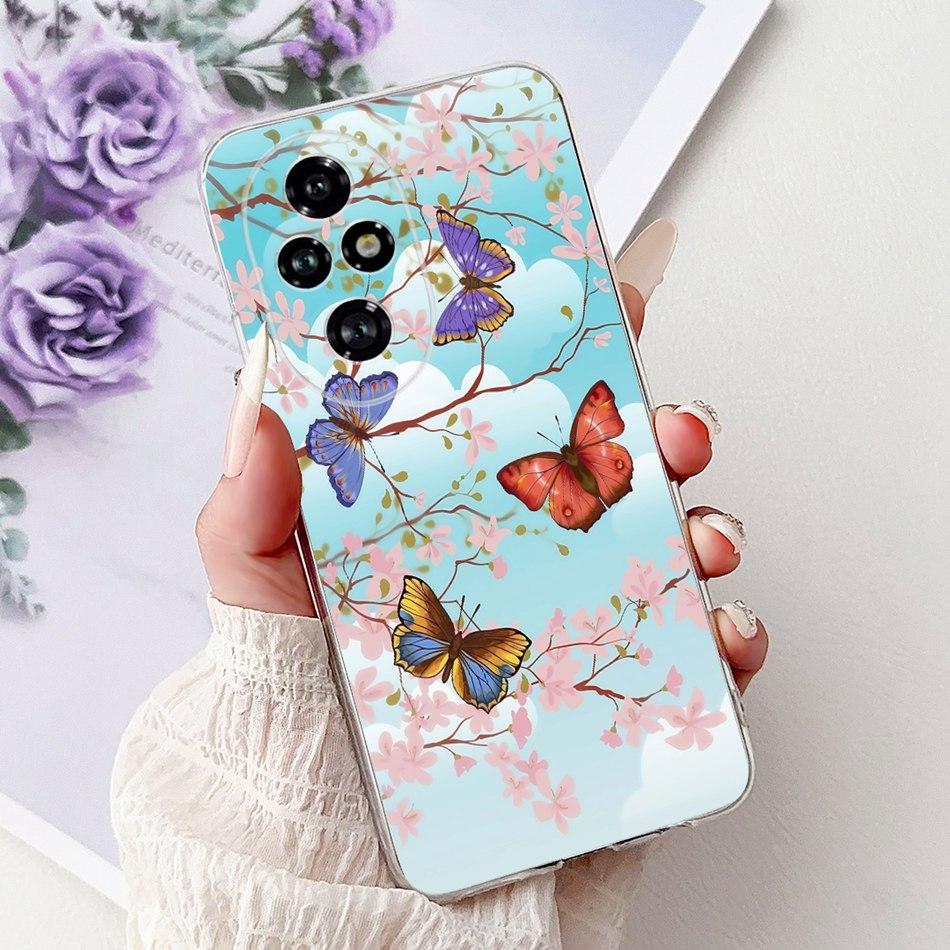 For Honor 200 Pro Honor200 Elegant Floral Butterfly Phone Case For Honor 200 200Pro Soft Silicone TPU Cases