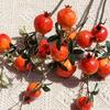 Plastic Artificial Pomegranate Branches 5-Fruit Fake Plants  Birthday Decor