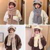 Autumn And Winter Cartoon Cute Bear Hat Scarf Three-In-One Korean Style Hat Warm And Comfortable Ear Protection All-In-One Hat