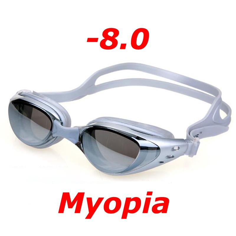 Plating Myopia Swim Goggles Professional Waterproof Anti Fog UV Shield Eyewear Swimming Pool Water Sports Glasses for Men Women