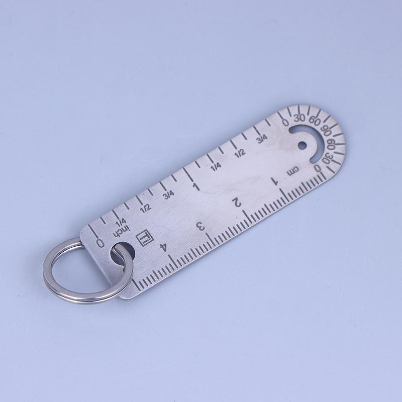 1 шт. Портативная мини-линейка из титанового сплава, титановая маленькая линейка, брелок-подвеска, аксессуары для брелока, инструмент для улицы