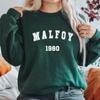 Толстовка с круглым вырезом Malfoy 1980 Толстовка с графическим принтом Draco Malfoy Толстовки с коротким рукавом для женщин Уличная одежда Пуловер