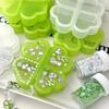 Creative Four-leaf Clover Green / Transparent Storage Box Travel Portable Pill Capsule Containers Girl Sticker Jewelry Organizer
