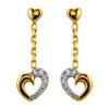 [F7181] - Gold Plated 'Love' Earrings White Gold - 23x8 Mm
