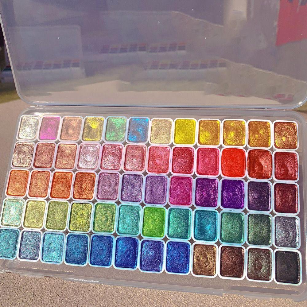 20/24/60Цвета Набор пигментов для акварельной живописи Блестящий перламутровый твердый акварельный пигмент