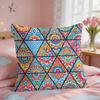StainedGlass Inspired Bohemian Textile Cushion Cover Short Plush Pillow Case Room Sofa Cushion Covers Home Decor Funda