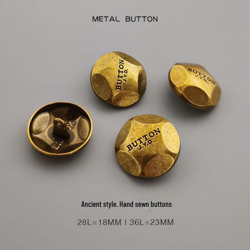 Старинные золотые круглые металлические пуговицы для трикотажных пальто