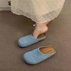 Hand-woven Hollow Breathable Bag Head Half Slippers Women's Summer Wear Thick-soled Boken Shoes