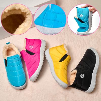 Детские зимние ботинки, водонепроницаемые зимние детские кроссовки, ботинки Sntislip Ankel, повседневная теплая меховая детская обувь, туфли без застежек