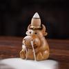 Backflow Incense Holder Backflow Burners Cow Design Wood Stand Diffuser Relaxing Zen Aromatherapy Stand For Bathroom Apartment