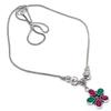 Kashmir Ruby,Emerald(Simulated) Gemstone Handmade Gift Necklace 18" e4M73