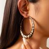 American Leopard Round Large Earrings Women'S Exaggerate Retro Chic Metal Earrings
