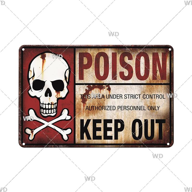 Caution Metal Tin Sign Vintage Metal Plaque Warning Slogan Retro Metal Posters Plate Signs Door Factory Home Wall Decor