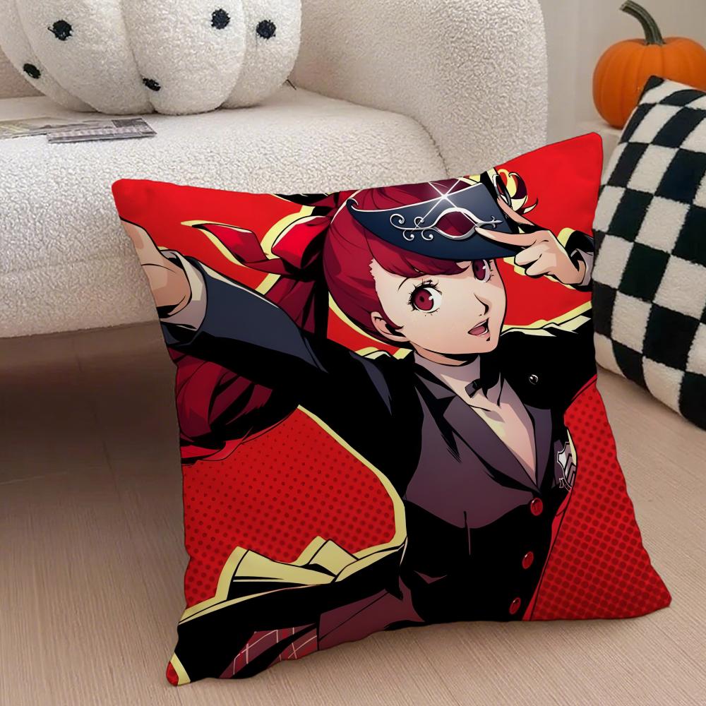 Classic Anime PPersona 5 Cushion Cover Throw Pillow Cover Hidden Button Durable Polyester Chair Cushion