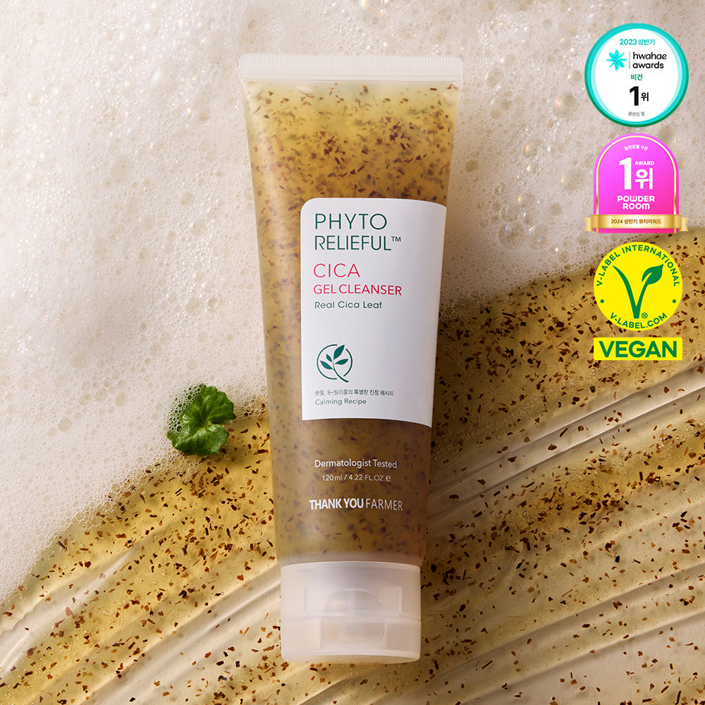 THANK YOU FARMER Phyto Relieful Cica Gel Cleanser 120ml Vegan Low pH Soothing Cleanser