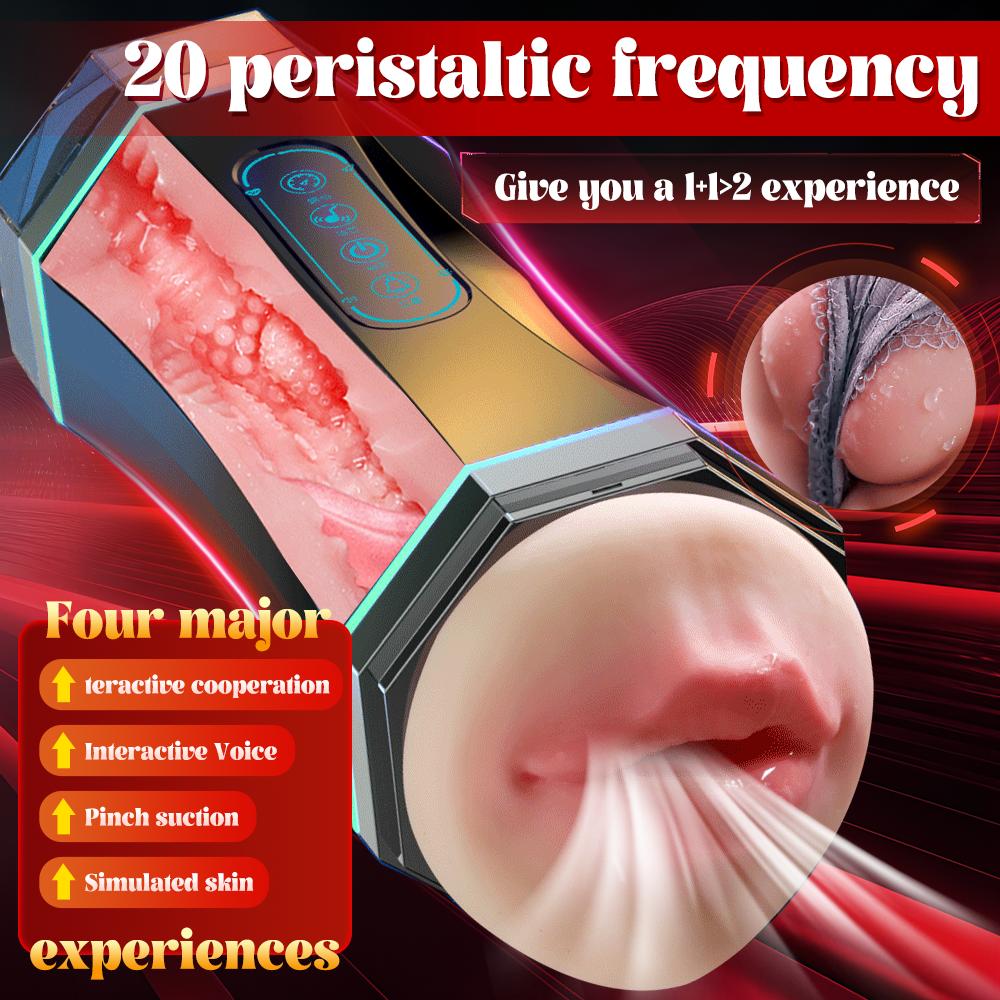 Игрушка для взрослых для мужчин Мужской мастурбатор чашка Минет Секс-машины Карманная вагина Киска Голосовое взаимодействие Тренажер для пениса Секс-игрушка для мужчин